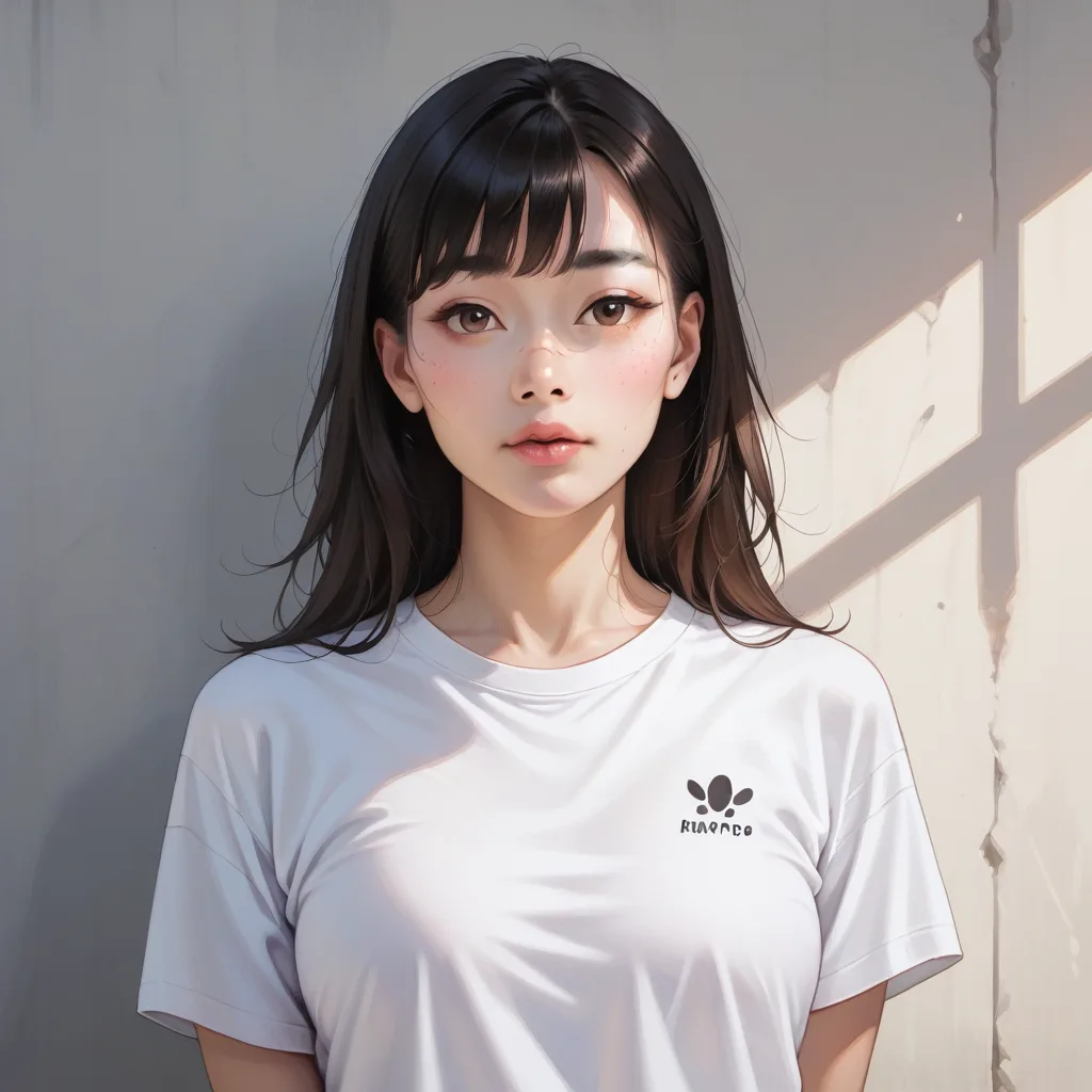 셔츠 실루엣과 영화 장면의 프레임 비교
